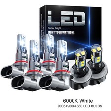 For GMC Yukon XL 1500 2500 2000-2006 LED Headlight High Low Fog Light Bulbs Kit