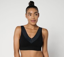Breezies Comfort Breeze Wirefree Contour Bra Black M New
