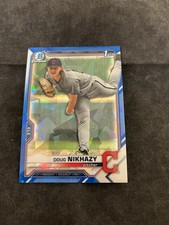 2021 1st Bowman Chrome Draft SAPPHIRE RC Doug Nikhazy #BDC-143 Guardians Rookie