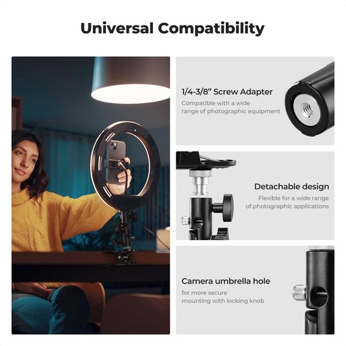 K&F CONCEPT Photography Reflector Holder Photo Video Studio 5/8" Heavy Duty Clip - Afbeelding 3 van 7