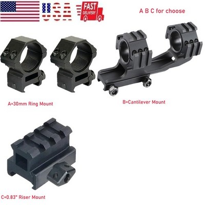 30mm-1'' Ring PEPR Cantilever Mount/3 Slot Mount/30mm Ring Low Profile Mount USA