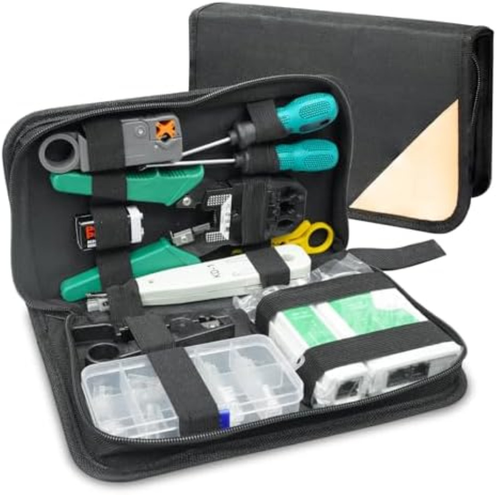Set ELEUTH Manutenzione Reti: Pinza RJ45 e Tester LAN Alta Precisione