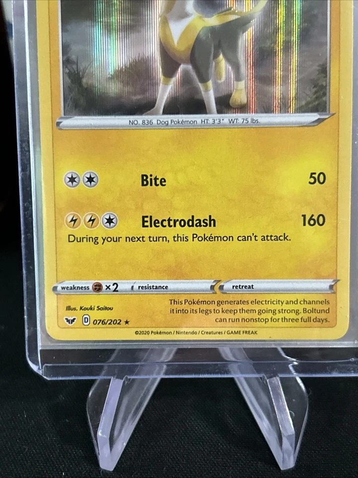 Boltund Pokemon Sword & Shield Card 76/202 Holo - Top Loaded - Pack Fresh New - Image 3 of 4