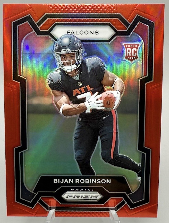 2023 Prizm Rookie TRUE RED RETAIL #305 Bijan Robinson RC Falcons SSP COLOR MATCH