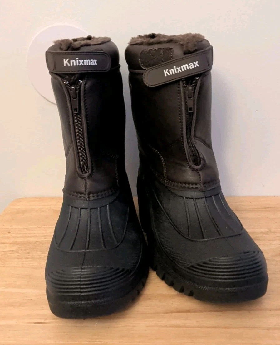 Knixmax Men's Winter Snow Boots Waterproof Warm Hiking Boots Outdoor Size 10