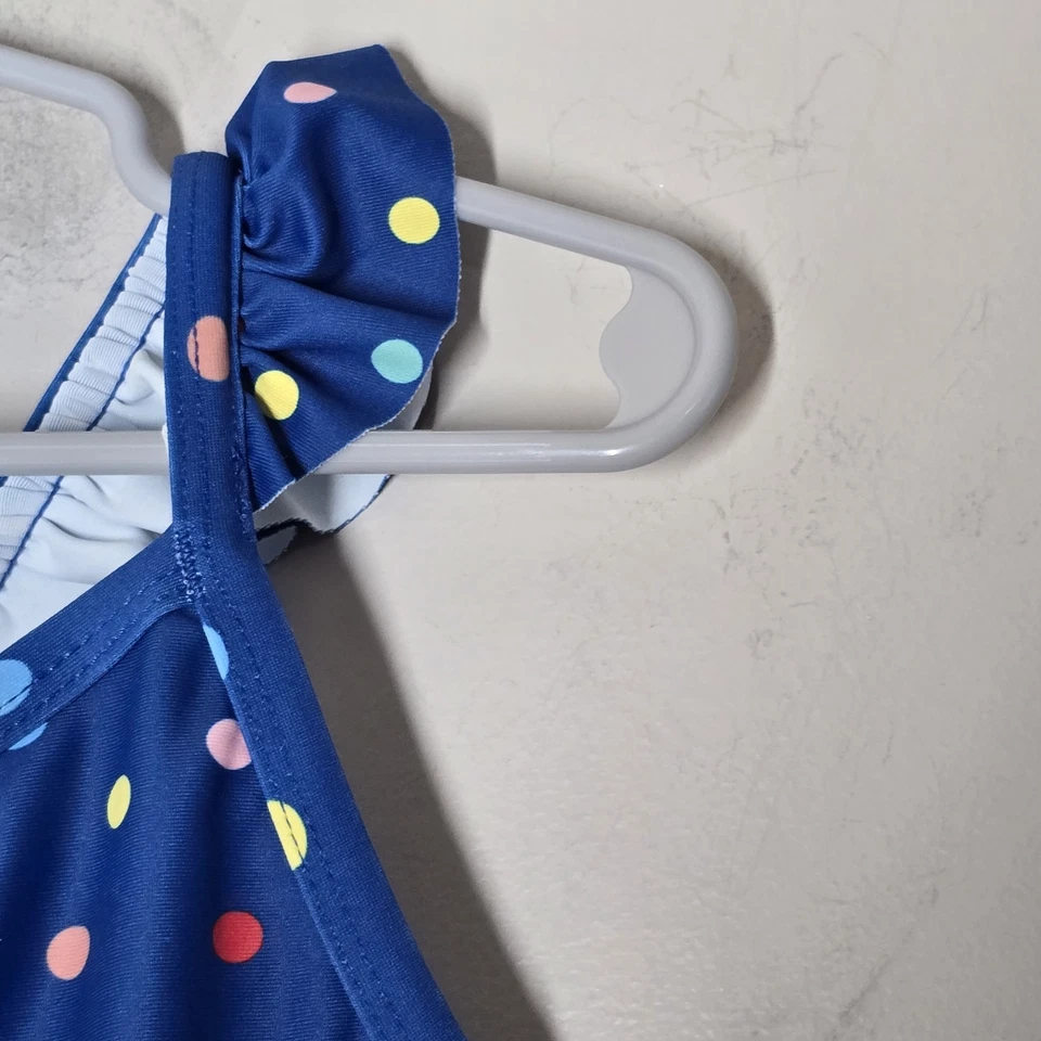 Hanna Andersson Girls Size 8 Swimming Seperate Tank Top Polka Dot Ruffle - Image 2 of 4