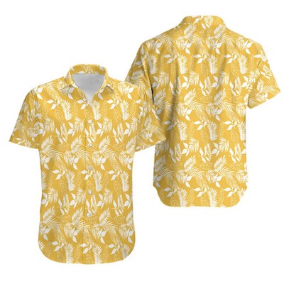 Men Floral Tropical Beach Short Sleeve Hawaiian Shirt