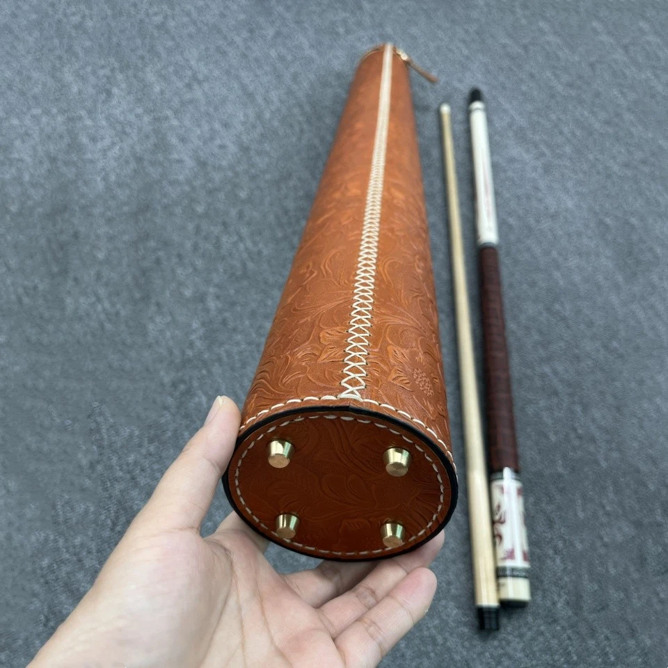 Ручной работы из натуральной кожи быка 2 приклады 2 стержня бильярдный кий чехол держатель - Изображение 3 из 4
