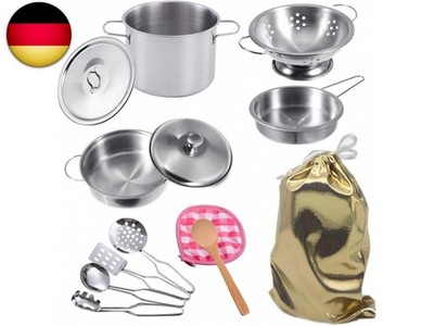 Edelstahl Pretending Cooking Utensils Kochgeschirr Set, Mini Play Kitchen