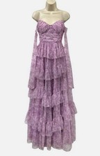 Say Yes Women's Juniors Purple Floral-Print Off-The-Shoulder Gown Dress Size 1/2