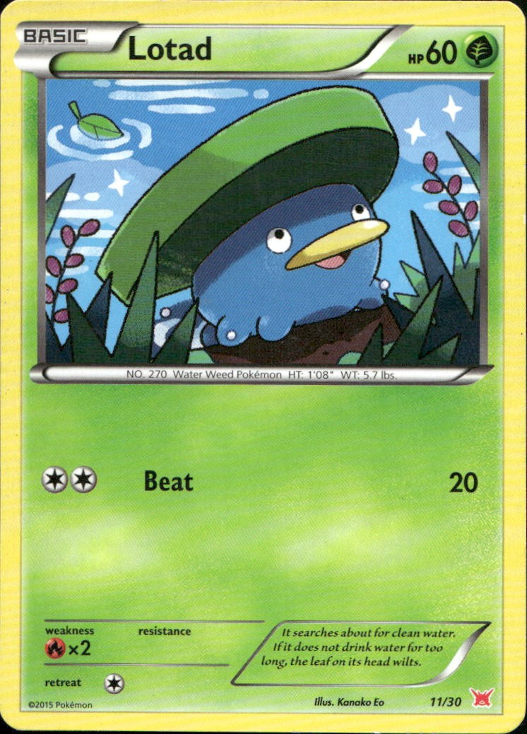 Lotad (#11) 11/30 XY Trainer Kit: Latias & Latios C HP Pokémon — English