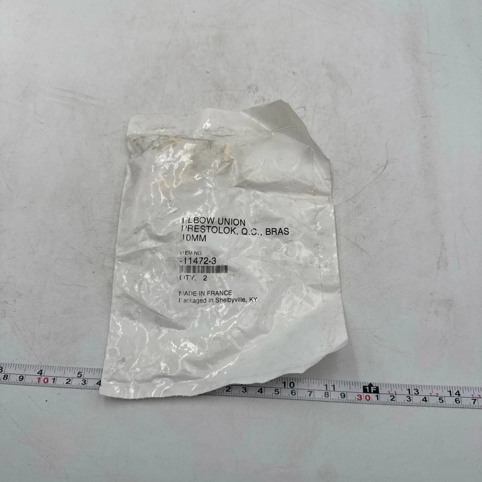 PRESTOLOK 10MM Push Connect Elbow Union Air Fitting 11472-3 Brass 2PK - Image 2 of 4