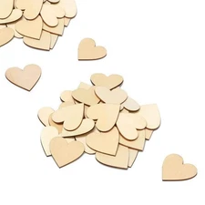 100 PCS 20mm Mini Rustic Wooden Love Hearts for Wedding Table Scatter Crafts