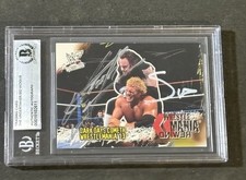 UNDERTAKER & SID VICIOUS 2001 FLEER WWF WRESTLEMANIA SIGNED AUTOGRAPHED CARD BAS