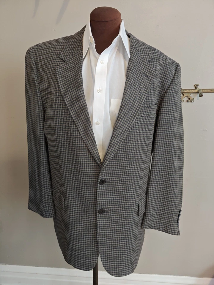 🇺🇲 Joseph Abboud Mens 42R Beige Gray Two Button Sports Coat Made In USA - Image 3 of 4
