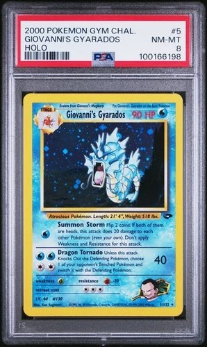 Pokémon Giovanni's Gyarados 5/132 Gym Challenge Holo Unlimited 2000 PSA 8 Card