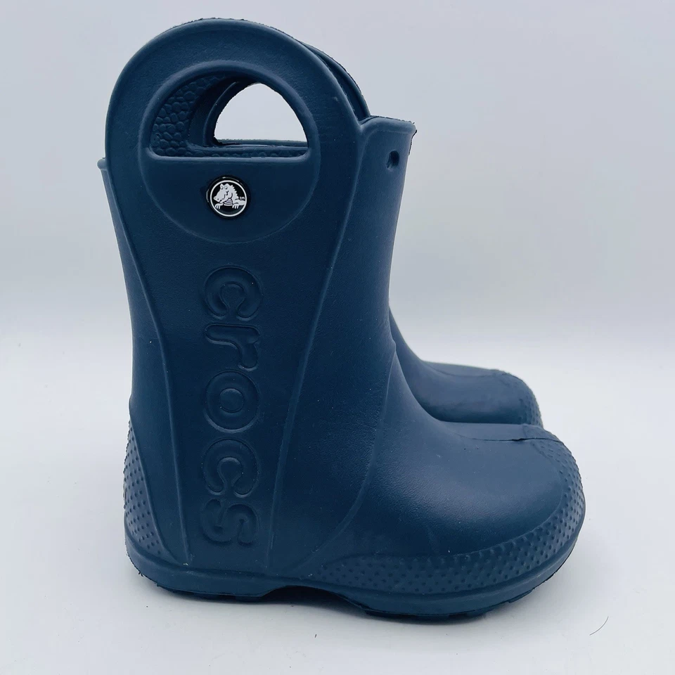 Crocs Niños Handle It Botas de Lluvia Azul Goma Impermeable Pull On C 9 Azul Marino ¡EXCELENTE ESTADO USADO! Foto 2 de 4