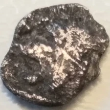 450-400 BC Mysia Kyzikos Silver AR Hemiobol. Greek Lion Boar Tuna coin/ingot/bar