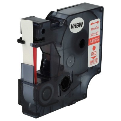 Schriftband Ersatz für Dymo D1, 40915 Rot/Weiß 9mm 7m