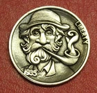 HOBO Nickel Irish Man with Pipe Made from a Real US Buffalo Nickel