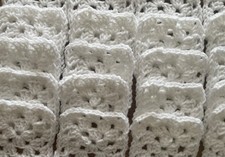 Lot Of 20 4 White Handmade Crochet GRANNY SQUARES Blocks Afghan Scarfs