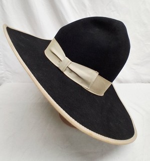 Black & Brown Beaver Brand 5X Fur Felt Wide Brim Western Cowboy Hat Custom 7 3/8