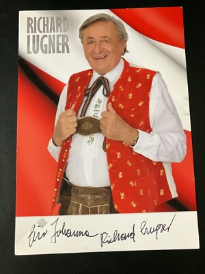 Autogramm Richard Lugner Mörtel ex Mann v Cathy handsigniert (Widmung) 25-13 xyz