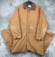 Real Work Wear Men's Insulated Quilt Lined Coveralls XL Short Tan
