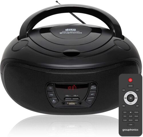 Stereo BoomBox CD Player MP3 Player FM Radio Remote Control USB GTCDR-501 Black