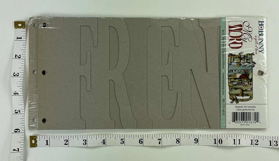 Bo Bunny My Word Chipboard Album FRIEND 6x12 Ready To Cover Unique Album FLAW - Image 3 of 4