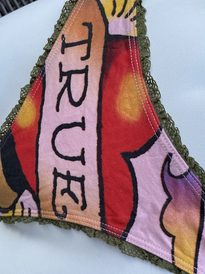 Tanga Ed Hardy Talla GRANDE ROSA Color Con "VERDADERO" AMOR Rojo CORAZÓN Logo íntimo Foto 3 de 4