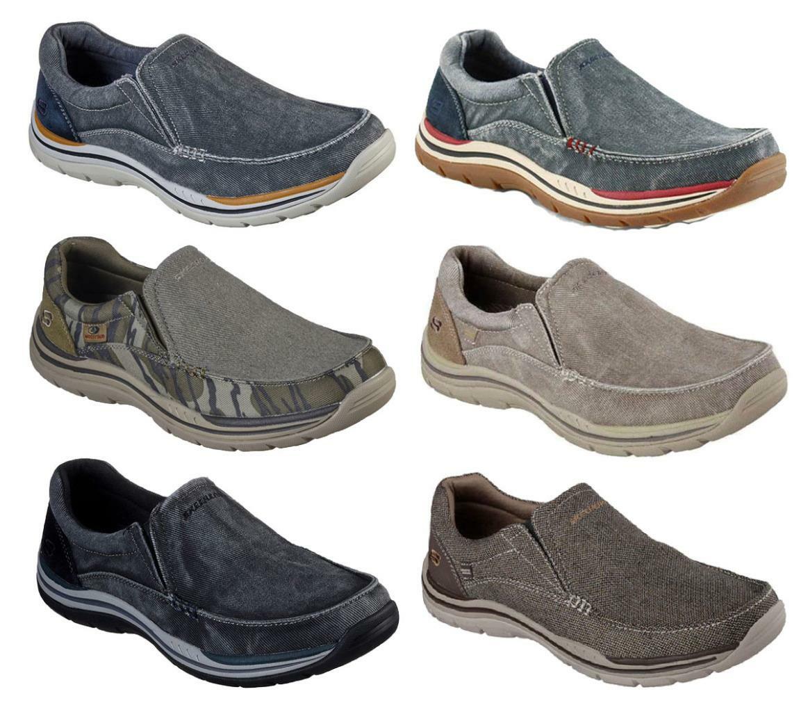 SKECHERS Men&#039;s Memory Foam Relaxed Fit Slip Shoes, Med and Extra Wide 3E eBay