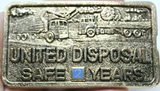 United Disposal Belt Buckle Safe 2 Years Gold Tone Brass Wallace D-9