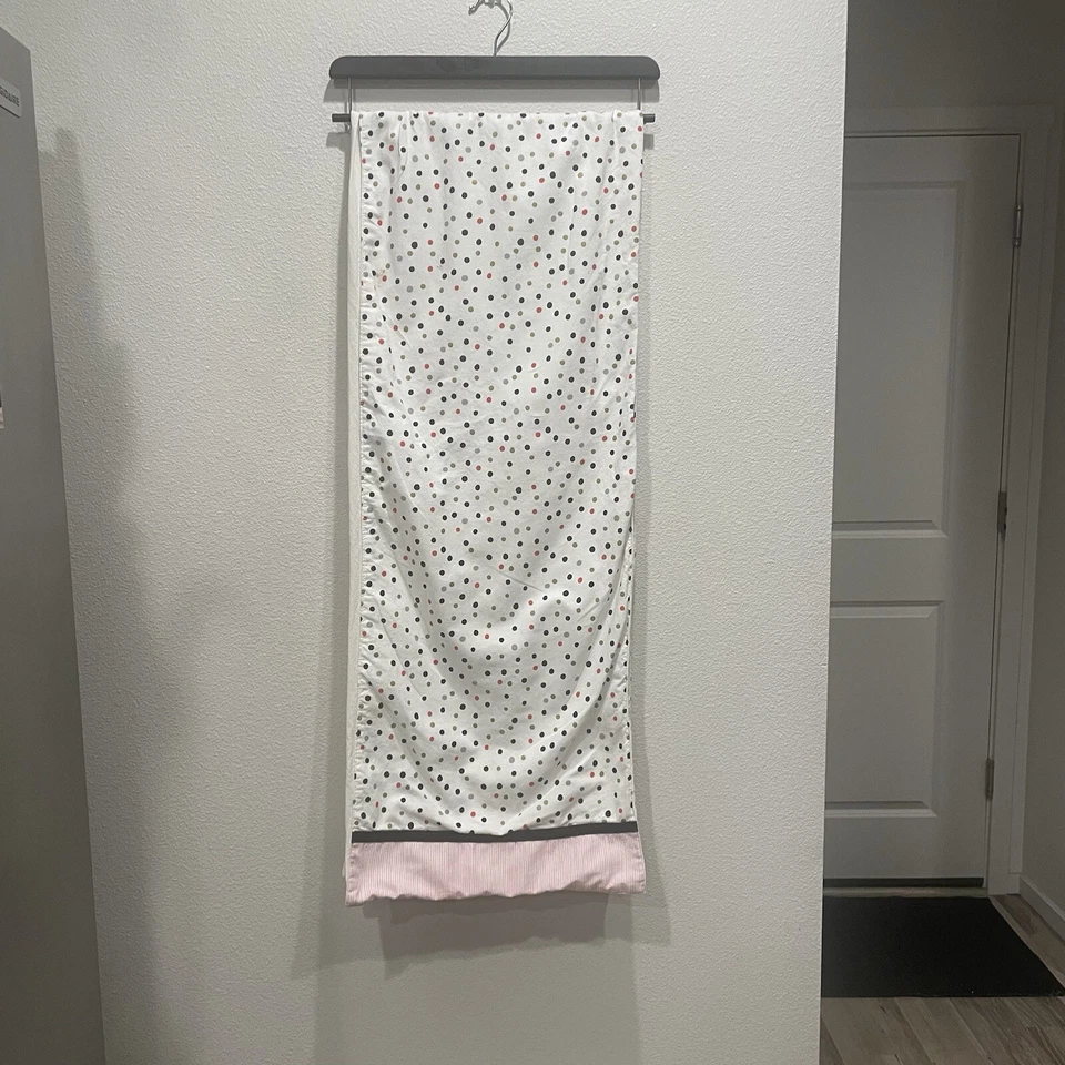 Spring Easter Table Runner 13X69" Cream Polka Dot Pink Stripes Gold Pink Silver - Image 2 of 4