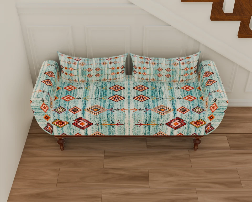 Storage Chest Blue Vanity Ottoman Bench for End of Bed Purse Bench - Image 2 of 4