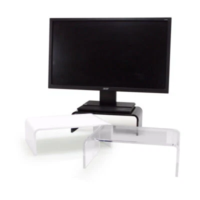 Acrylic Monitor Stand Computer TV Screen Riser Plinth Perspex Display Shelf 8mm