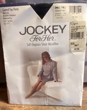 Vintage Jockey For Her Navy Pantyhose Sheer  Comfortable Small-Tall Reinforced