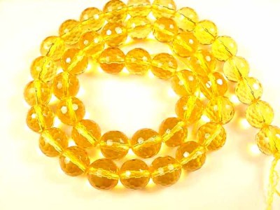 Citrine beads with 128 facets, HF2810