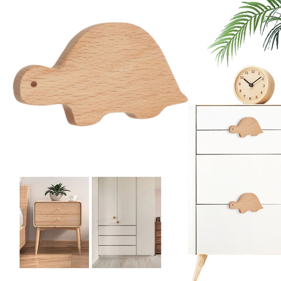 Wooden Animal Knobs with Screw Wood Drawer Knob for