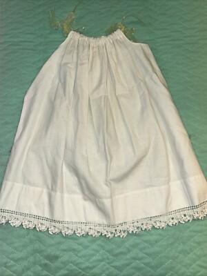 Handmade Vintage Pillowcase Dress Size Toddler Adjustable Crochet Lace Trim  | eBay