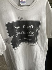 Vintage Teacher Shirt  You Can  t Scare Me I  m a Teacher  Graphic Size M