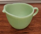 Vintage Creamer Jadeite Ribbed Fire King Handle 1949-50 Green Mid Century