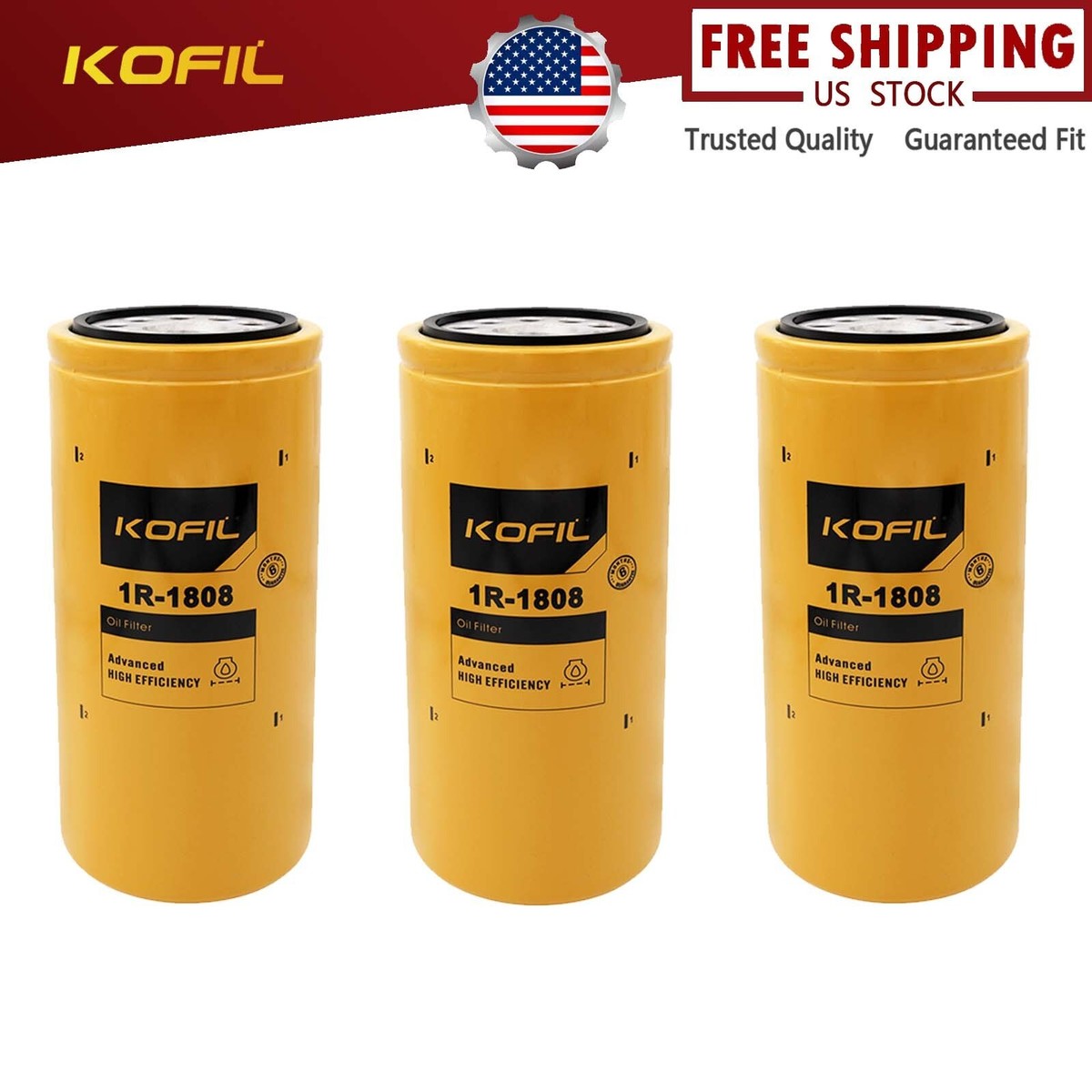 6 Pack NEW CAT 1R-1808 FILTER AS / CATERPILLAR OEM 1R1808