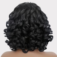 Short Hair Afro Curly Wig Bangs for Black Women Synthetic Hair Natural Soft Wigs