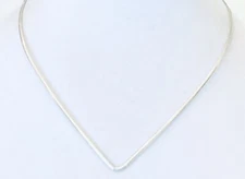 Designer FAS Thailand ~ STERLING SILVER ~ Modernist ~ V-Shaped Collar ~Necklace 