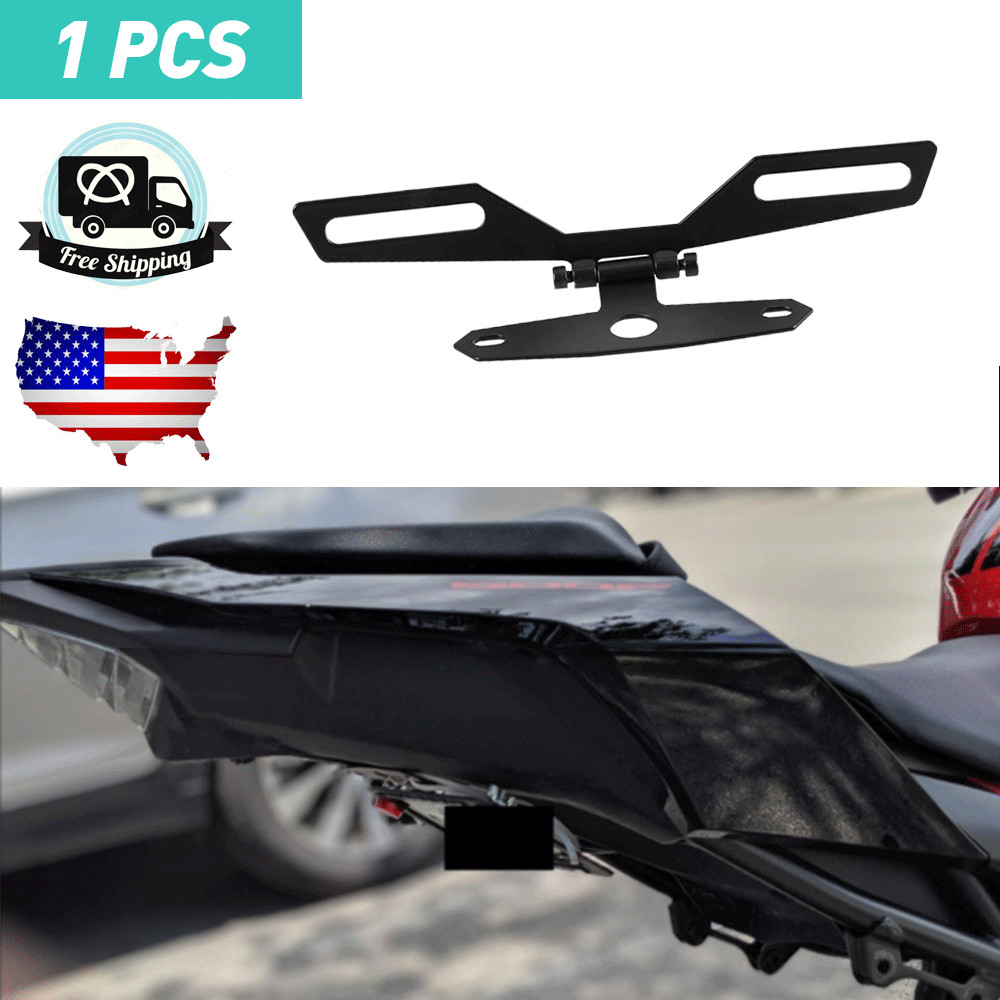 Rear Side Mount License Plate Bracket Motorcycle Tail Light Holder Waterproof US