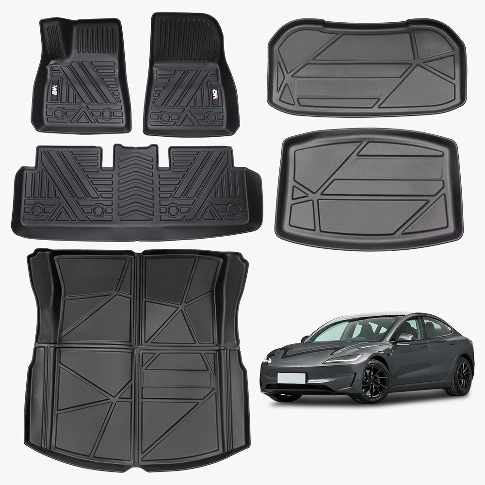 All-Weather TPE Floor Mats for Tesla Model Y 2021-2022 - 6-Piece Waterproof Set