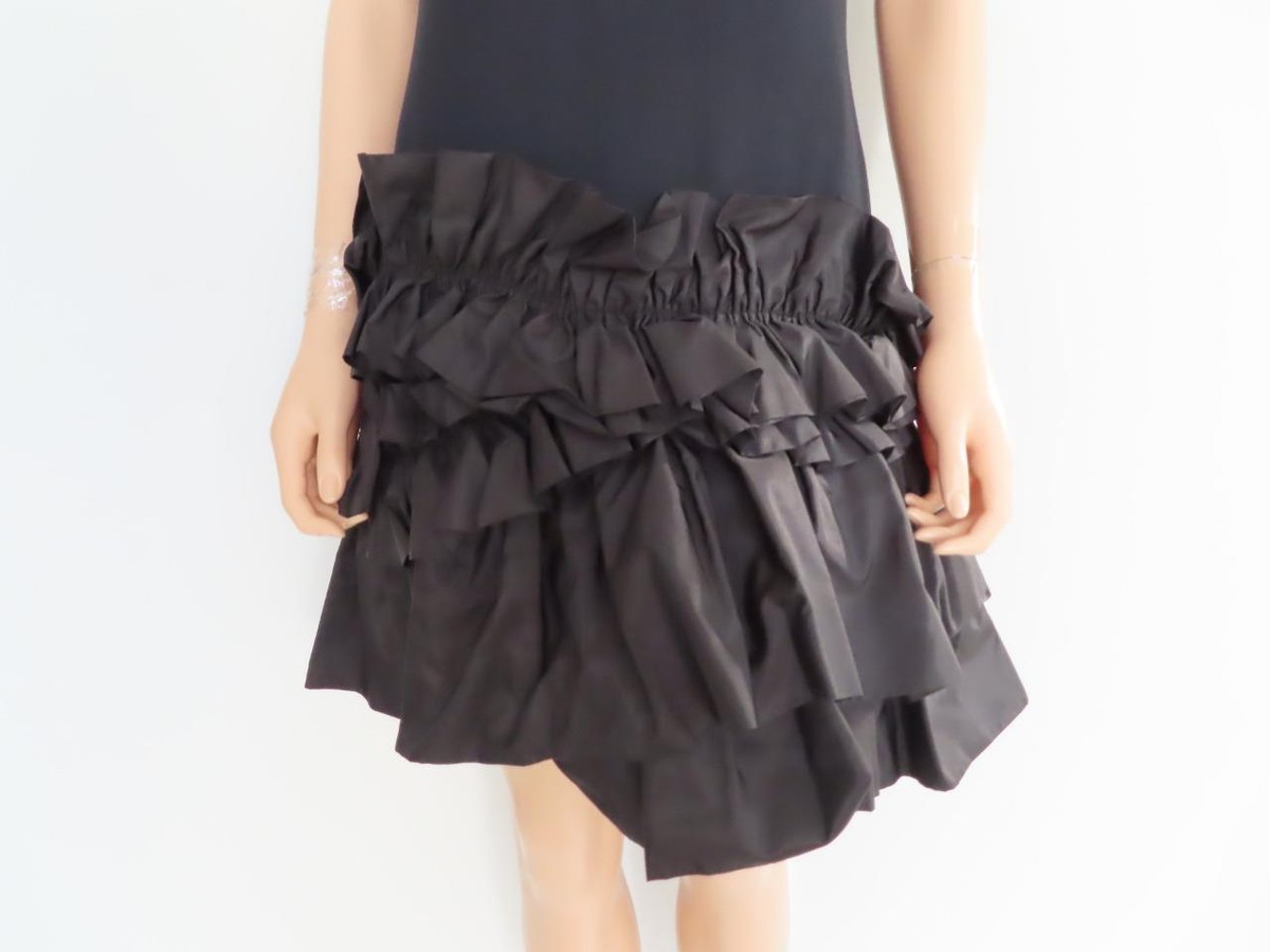 Alexander McQueen★素敵!Black Dropped Skirt Ruffle Dress NWT Alexander McQueen Black Dropped Skirt Ruffle Dress Size