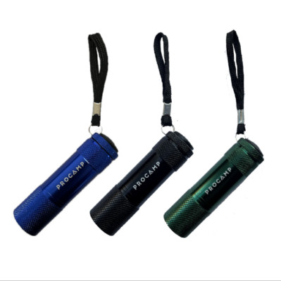 Procamp  superhelle Mini Taschenlampe mit Batterien - klein, leichte Taschenlampe 9 LEDs