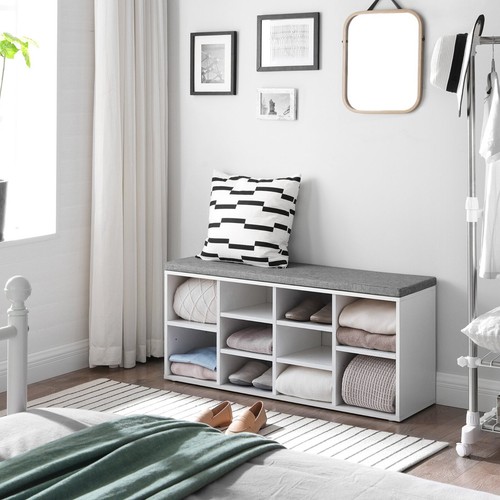 Shoe Bench Storage Bench 10 Compartments Shoe Organizer with 3-Tier Shoe Rack - Picture 3 of 22